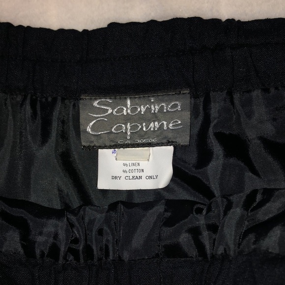 Vintage 2PC Sabrina Capune black theatre decal suit jacket + skirt - Picture 12 of 13